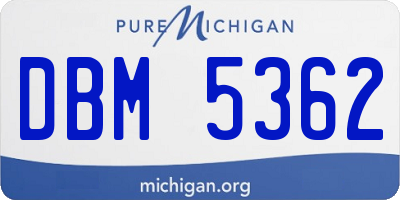 MI license plate DBM5362