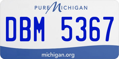 MI license plate DBM5367
