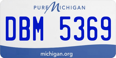 MI license plate DBM5369