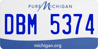 MI license plate DBM5374
