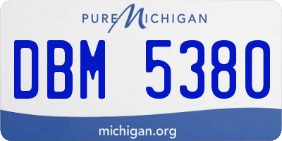 MI license plate DBM5380