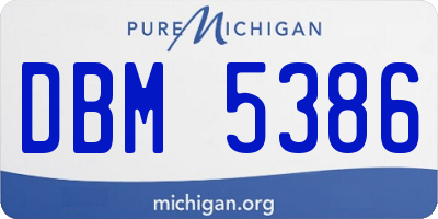 MI license plate DBM5386