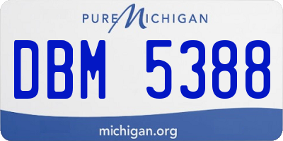 MI license plate DBM5388