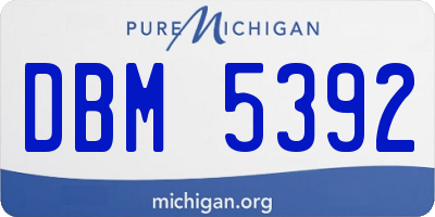 MI license plate DBM5392