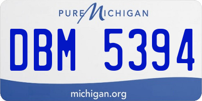 MI license plate DBM5394