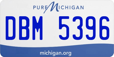 MI license plate DBM5396