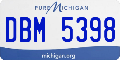 MI license plate DBM5398