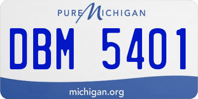 MI license plate DBM5401