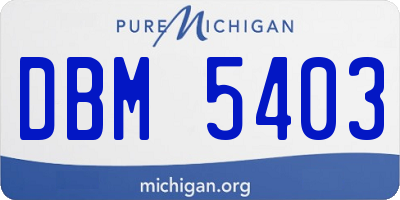MI license plate DBM5403