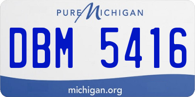 MI license plate DBM5416
