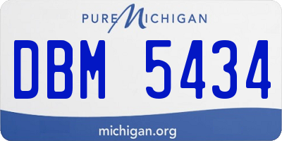 MI license plate DBM5434