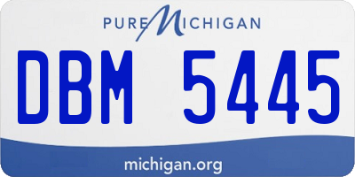 MI license plate DBM5445