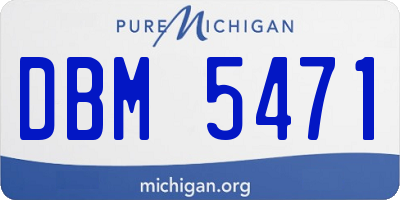 MI license plate DBM5471