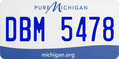 MI license plate DBM5478
