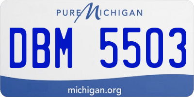 MI license plate DBM5503