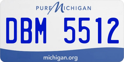 MI license plate DBM5512
