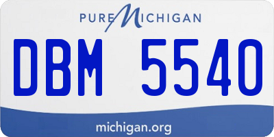 MI license plate DBM5540