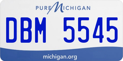 MI license plate DBM5545