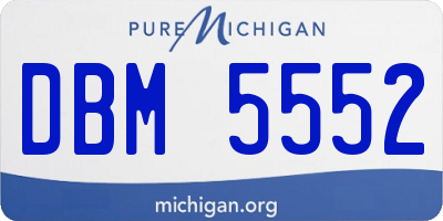 MI license plate DBM5552
