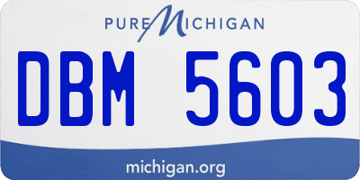 MI license plate DBM5603