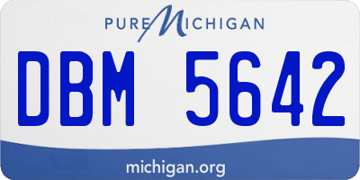 MI license plate DBM5642