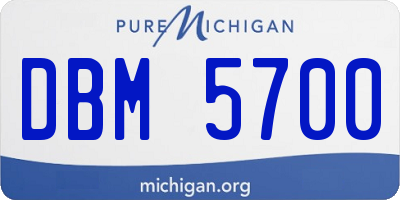 MI license plate DBM5700