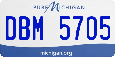 MI license plate DBM5705