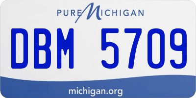 MI license plate DBM5709
