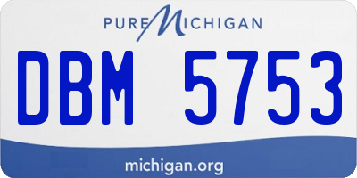 MI license plate DBM5753