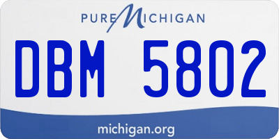 MI license plate DBM5802