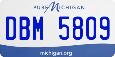 MI license plate DBM5809