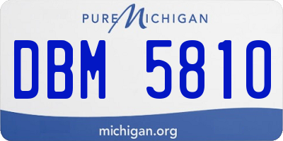 MI license plate DBM5810