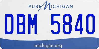 MI license plate DBM5840