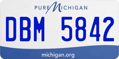 MI license plate DBM5842
