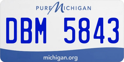 MI license plate DBM5843