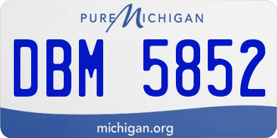 MI license plate DBM5852