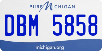 MI license plate DBM5858
