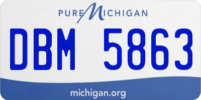MI license plate DBM5863