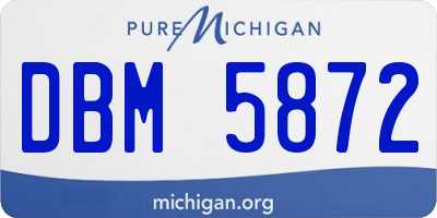 MI license plate DBM5872