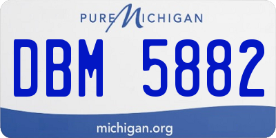 MI license plate DBM5882