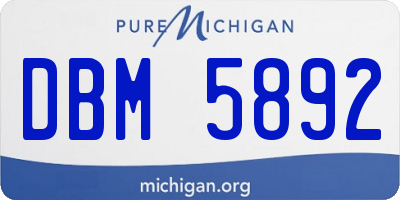 MI license plate DBM5892