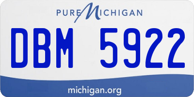 MI license plate DBM5922