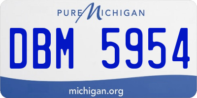 MI license plate DBM5954