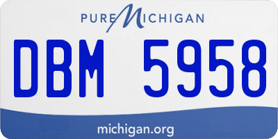 MI license plate DBM5958
