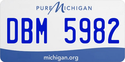 MI license plate DBM5982