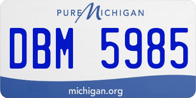 MI license plate DBM5985