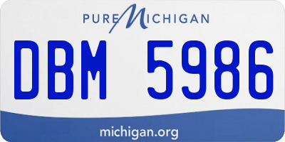 MI license plate DBM5986