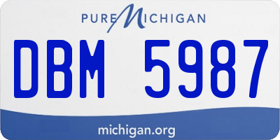 MI license plate DBM5987