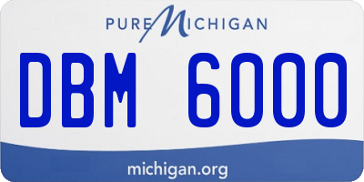 MI license plate DBM6000
