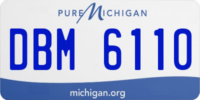 MI license plate DBM6110